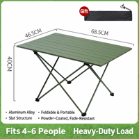 Table de camping pliante portable en alliage d'aluminium rectangulaire pour pique-nique et barbecue, vente en gros d'usine