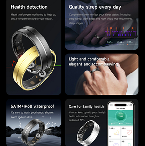 แหวนอัจฉริยะสำหรับผู้หญิงผู้ชายเครื่องติดตามสุขภาพฟิตเนสแหวนกันน้ำ IP68แหวนนอนหลับพร้อมเคสชาร์จ - Product Image 5