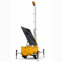 Remorque autonome de vidéosurveillance de terrain avec stockage LFP 314Ah, commutateur PoE et levage de panneaux solaires électriques