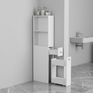 <strong>Bathroom</strong> Cabinet Shelf Narrow Side Drawers <strong>Corner</strong> Toilet Laundry <strong>Storage</strong> <strong>Unit</strong> - Product Image 3