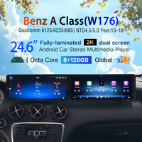 Lecteur multimédia à double écran Qualcomm 12,3 pouces, autoradio Android, stéréo pour Mercedes Benz GLA Classe A W176 X156, navigation GPS