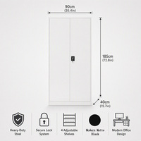 Armoire de classement métallique commerciale avec serrure éclair, armoire de rangement de bureau en acier ignifuge pour bureau