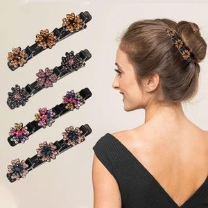 Pince à cheveux tressée en pierre de cristal scintillante Pinces à bec de canard pour femmes et filles - Product Image 2