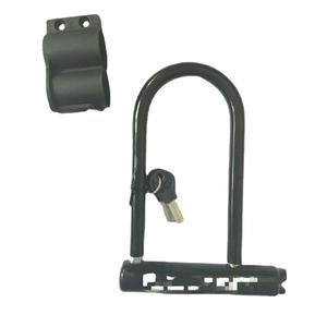 Cadenas en U en acier épaissi pour vélo et VTT, 120 cm, noir, durable, verrouillage manuel avec clé, protection de sécurité - Product Image 3