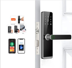 SINON ระบบล็อคประตูอัจฉริยะกันขโมยกันน้ำ รองรับ Tuya WiFi สำหรับภายนอกอาคาร พร้อมแป้นกดรหัสดิจิตอล สแกนลายนิ้วมือ วัสดุอลูมิเนียมอัลลอยด์ ใช้ได้กับประตูไม้/อลูมิเนียม - Product Image 3
