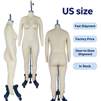 JASMINE Fiberglas Schneiderpuppe für Damen, Ganzkörper, Größen 2-26W, stehende Pose, abnehmbare Beine, Kleiderform für Erwachsene, Edelstahl