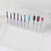 Forets à ongles Wellstry, ensemble de 10 forets en carbure de tungstène, avec 75 bandes de ponçage pour ongles en acrylique et gel, manucure
