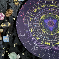 Nordique ciel diamètre 22cm rond pendule Divination nappe Tarots Runes Constellation magique jeu de société tampon en caoutchouc