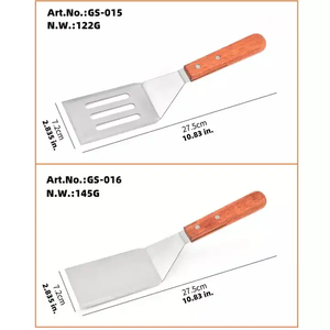 Sekop Panggangan BBQ Baja Tahan Karat dengan Gagang Kayu untuk Peralatan Barbekyu - Product Image 4