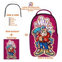 Sac à dos Hip Hop à motif de personnage de dessin animé, style urbain, pour lycéens, sac de voyage et de sport pour garçons