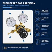 Régulateur de pression double manomètre en laiton pour gaz argon, hélium, propane, acétylène, débit 30 m3/h