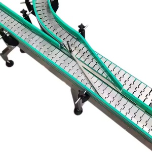 Içecek endüstrisi için 304 paslanmaz çelik eğri Slat zincirli konveyör düz üst zincir hız ayarlanabilir montaj hattı makinesi - Product Image 5