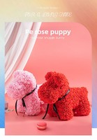 Pe Creative Rose Dog Bouquet de fleurs artificielles en mousse, boîte cadeau pour petite amie, rouge, vente en gros
