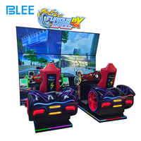 Simulateur de course à pièces BLEE, quatre écrans de 55 pouces, jeu de course d'arcade pour deux joueurs, machines de jeu pour parc d'attractions