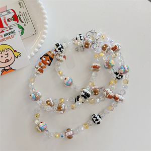Cadena de teléfono con cuentas de acrílico de cristal de diseño de lujo, cordón cruzado para teléfono móvil, regalo de dibujos animados, cuerda colgante para niña - Product Image 3