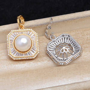 DIY S925 Argent 5715 Pendentif Bijoux Accessoire Vide Carré 11-11.5mm Support de perle Taille de perle Breloque DIY Support de perle pour bijoux - Product Image 1