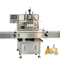 Ligne de production automatique de remplissage de parfums en flacons de verre à pression négative à 4 têtes avec système de convoyage