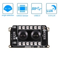 Module de caméra industrielle infrarouge à double objectif avec capteur CMOS RGB, vision nocturne HD 720P, USB 2.0 et reconnaissance faciale