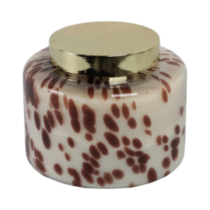 Candela Profumata Decorativa Macchiettata con Coperchio, Stile Pilastro, per Uso Interno ed Esterno - Product Image 3