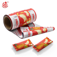 Rouleau de film plastique souple imprimé sur mesure, qualité alimentaire, laminé aluminium, sachet anti-humidité, emballage brillant pour bonbons et nouilles