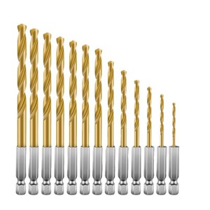 KZD Hex Shank Twist Drill Bit Set 1.5-6.5mm <b>Titanium</b> Coated For Steel Drilling - Product Image 5