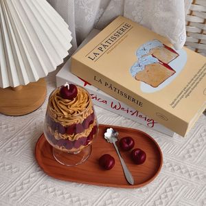 Simulated Cherry Parfait Glass Scented Candle Dessert <b>Cup</b> Soy Wax Candle Aesthetic Home Atmosphere Decor Gift - Product Image 3