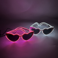 Lunettes LED Lumineuses en Forme de Cœur pour Femme, Décorations de Soirée Enterrement de Vie de Jeune Fille, Accessoires Photo de Mariage, Fournitures de Soirée, Lumières