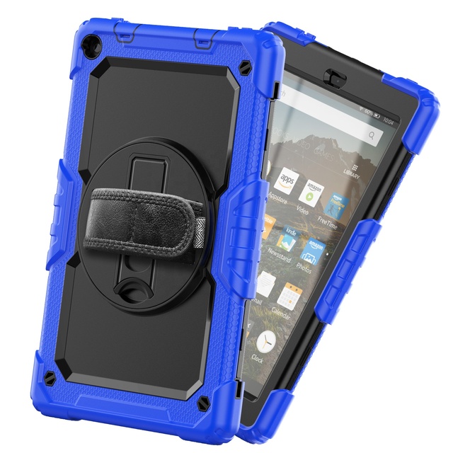 Kickstand Case for Kindle Fir HD 10 10.1inch 2019 360 Rotation Shockproof Silicone PC Cover