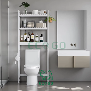 Étagère de rangement en bambou blanc à 3 niveaux-Économiseur d'espace polyvalent autoportant pour l'organisation de la salle de bain - Product Image 3