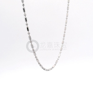 Collar Extensible Opulento en Platino Pt950 con Cuentas Octagonales para Fiestas Nocturnas, Adorno Femenino de Platino - Product Image 2