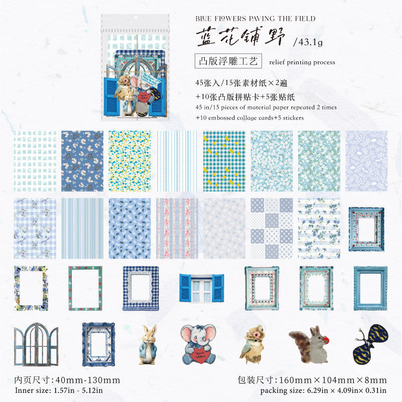 B Fleurs bleues tapis le sauvage