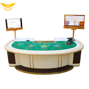 Mesa <span class=keywords><strong>de</strong></span> Baccarat Inteligente RFID Personalizada OEM YH con Dispensador <span class=keywords><strong>de</strong></span> Cartas Electrónico, Doble Monitor y Pantalla <span class=keywords><strong>de</strong></span> Mapa, Fieltro Verde, Lujo para Casino - Product Image 1