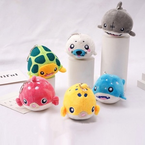 Wholesale 10cm Cute Cartoon Marine Animals <b>Shark</b> Clownfish Plush <b>Toys</b> Keyring Whale Sea Stuffed Pendant - Product Image 1