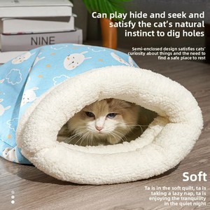 Cama e Saco de Dormir Portátil Semi-Fechado Holy Age para Gatos e Cães, Quente no Inverno e para Todas as Estações - Product Image 1