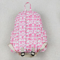 Sac à dos pour filles avec motif nœud rose, ensemble boîte à lunch assortie, style boutique, sacs à dos d'étudiant à fermeture éclair, vente en gros