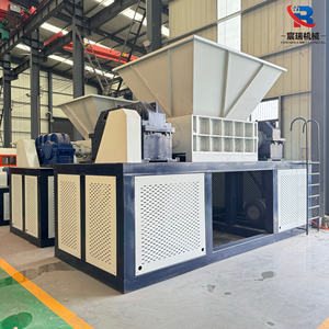 Haute capacité <span class=keywords><strong>Double</strong></span> arbre déchets Polyester tissu déchiqueteuse tissu cuir déchiqueteuse film plastique déchiqueteuse - Product Image 4