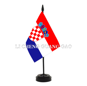 Bandera de Escritorio Negra Pura de <span class=keywords><strong>Costa</strong></span> Rica con Asta y Base de Plástico, Bandera de Escritorio Personalizada, Adorno de Oficina para Negociaciones Comerciales - Product Image 3
