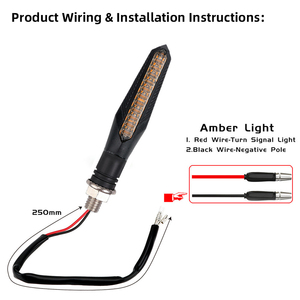 ไฟเลี้ยวรถจักรยานยนต์แบบ LED ไหลได้ 12V กันน้ำ ไฟกระพริบแบบไดนามิกสำหรับมอเตอร์ไซค์และสกู๊ตเตอร์ - Product Image 3