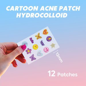 Patchs Hydrocolloïdes pour l'Acné, Traitement à l'Acide Salicylique, Motifs Mignons Cœur/Lune/Nuage/Fleur, 48 Unités, Bleu Rose, Tous Types de Peau - Product Image 5