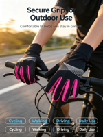 Gants de sport HAIYI à doigts entiers, antidérapants, en tissu extensible, avec sangle de poignet réglable pour les sports de plein air et l'entraînement en salle de sport