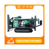XLDRILL CS400A Foreuse de puits d'eau à changement de tige automatique, Moteur diesel, Boîte de vitesses, 91 kW, Chenilles 10 tonnes, Magasin de 270 m