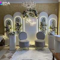 Arche lumineuse LED en acrylique blanc LEDA, enseigne néon personnalisée, support de toile de fond pour mariage, décoration de fête et d'événements