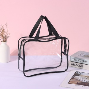 High Quality PVC Transparent Ziplock <b>Bag</b> Waterproof Plastic Zipper Packaging Handbag Custom Logo Storage <b>Bag</b> - Product Image 1