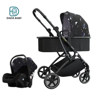 Detachable Front Armrest Five Points Safety Belt Baby Pram Sleeping Basket Cheap one -foot touch brake system Baby Stroller
