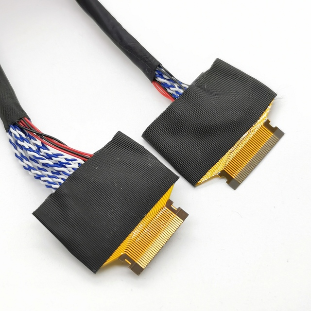 30-Pin LCD Ribbon Cable 40-Pin LVDS Connector Assembly 15cm Length for Motorcycle Automobile Electronic Applications Durable PVC