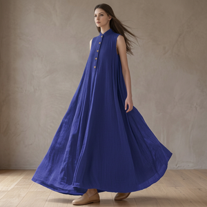 Cotton Handmade Vintage Midi Tiered <b>Dress</b> for Women Short Sleeve V-Neck High Waist Casual Summer Daily Beach Vacation <b>Plus</b> <b>Size</b> - Product Image 3