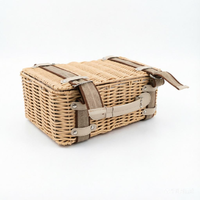 Meilleur ensemble de pique-nique de luxe, grand panier en jonc de mer bleu pour la famille, panier de rangement en résine pour le camping, pour aliments, option économique pour le pique-nique