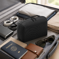 Étui de rangement pour câbles, organiseur de câbles, sac de voyage pour accessoires électroniques, en tissu PRET, personnalisable avec logo, pour hommes.