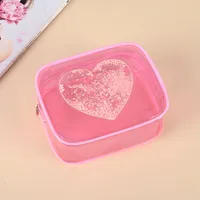 Trousse de maquillage de toilette transparente imperméable à l'eau de voyage avec logo personnalisé sac à cosmétiques transparent en PVC à paillettes pour un usage quotidien