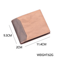 Dompet Pendek Pria Gaya Retro Laris Manis, Dompet Kulit PU Berpatch Modis Kapasitas Besar, Dapat Diukir Laser